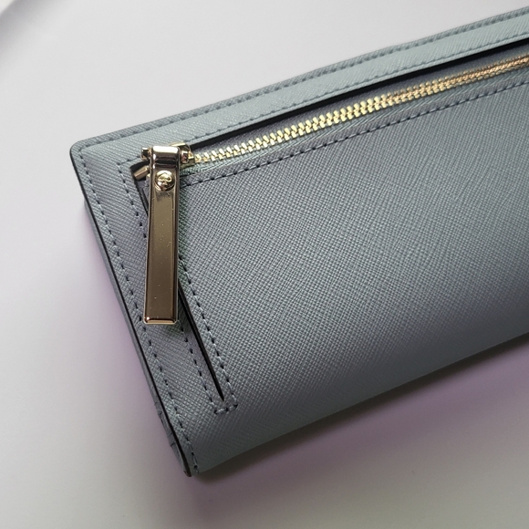 Kate Spade Cameron Street Stacy Blue leather wallet "island waters" - Picture 4 of 10